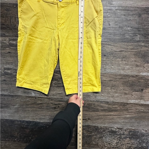 Vibrant Yellow Bermuda Shorts with Textured Fabric - Picture 3 of 6